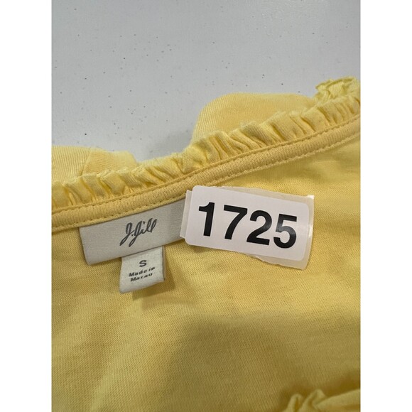 J Jill Women's Yellow Bell Sleeve Soft Cotton Modal Top Silk Trim Size S - Picture 10 of 10